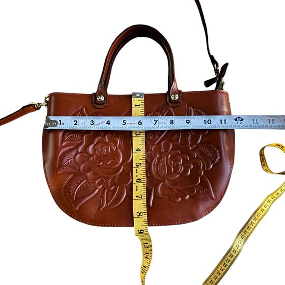 PATRICIA NASH FAIRFORD TULLED LEATHER SATCHEL CLASSIC HANDBAG CASUAL NEUTRAL - Picture 10 of 11